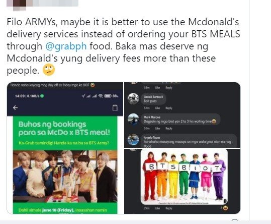 粉丝在推特上呼吁粉丝选择用别的平台来购买BTS套餐。