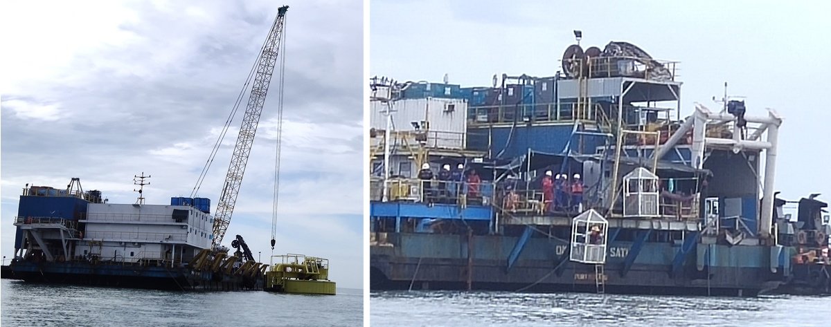 炼油厂展开的输油站计划目前已经如火如荼展开中。部分工作人员也潜入海内进行工程。