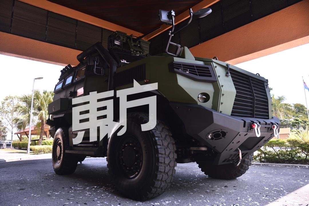 大马生产的首辆4x4高机动装甲车（HMAV）命名为“狼蛛”（Tarantula）。（摄影：曾钲勤）