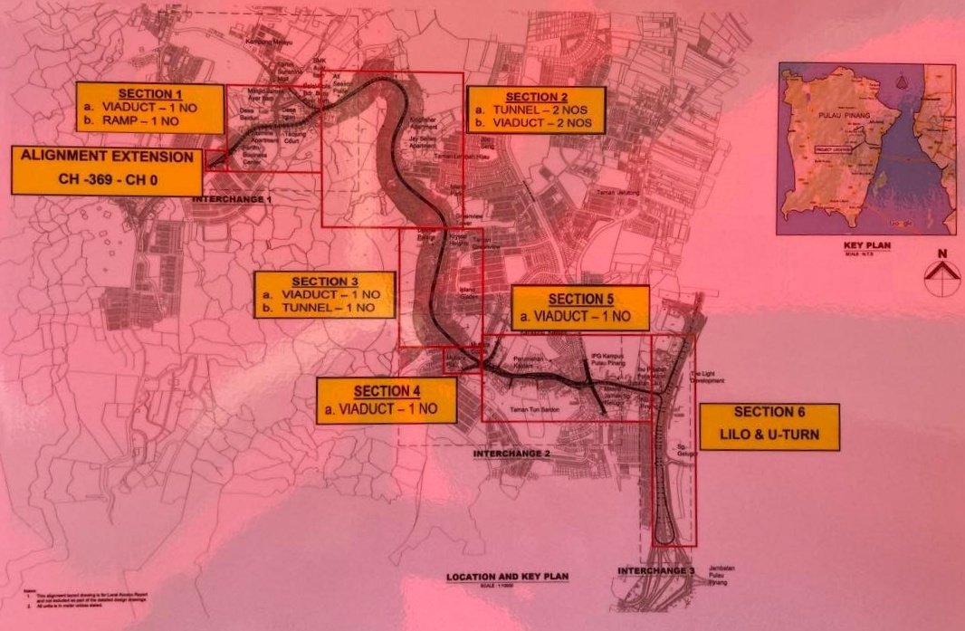 “两岸三通一槟城”第二配套公路路线图。
