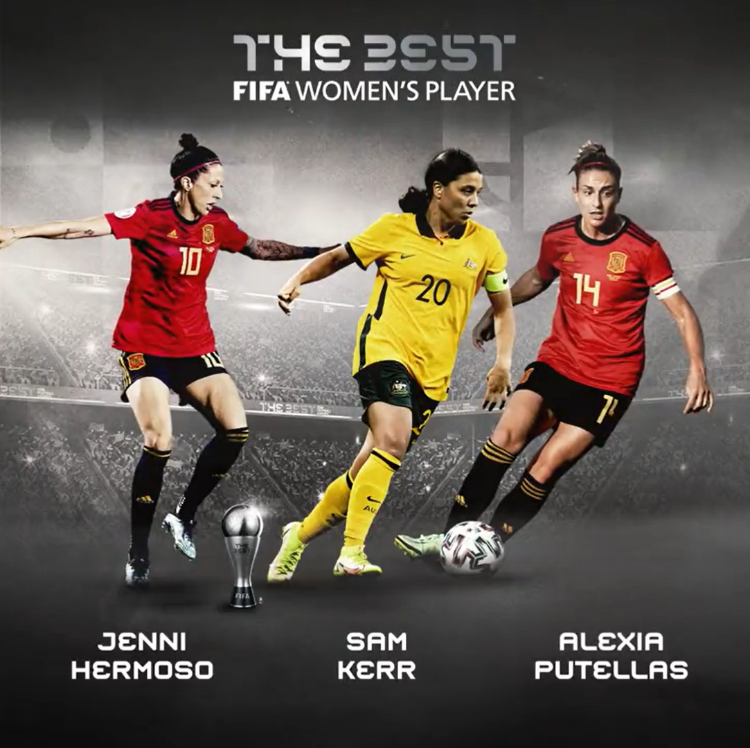 2021年国际足联年度最佳女球员最终候选名单。（图取自国际足联官网）