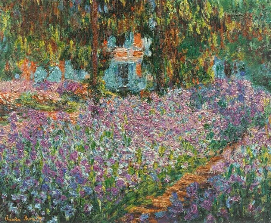《吉维尼的艺术家花园》是莫奈于1900年完成的布面油画。（图取自网络）