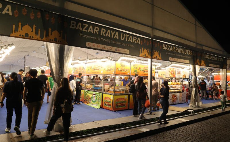 斋戒月市集Bazar Raya Utara被指有摊贩售卖猪肉，随后摊位已被勒令搬离。