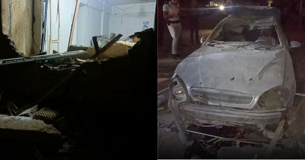 埃及红海度假城镇塔巴的一处医疗设施指导弹击中受损，一辆救护车也遭殃。（图取自开罗新闻面子书）