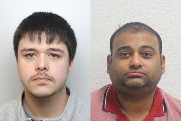 英国男子贝克（左）架暗网“散布儿童性虐照”遭重判16年；版主加格（右）被判6年。