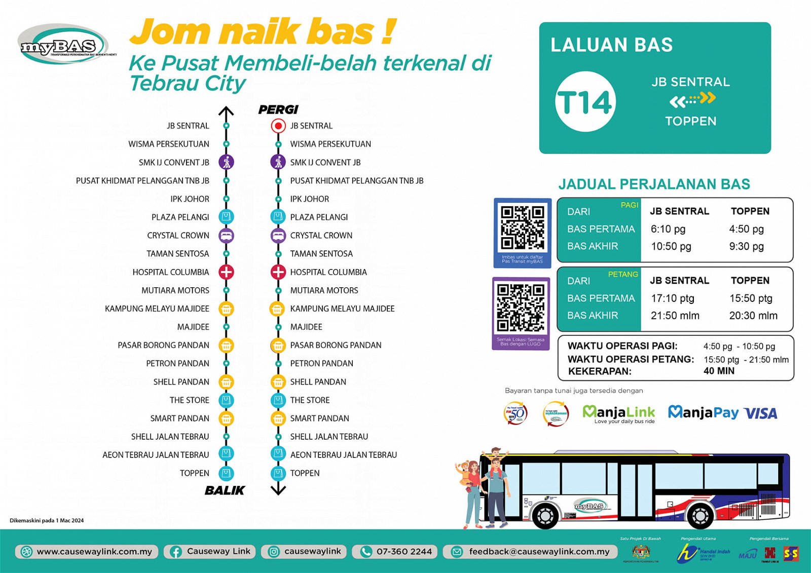 T14巴士路线图。
