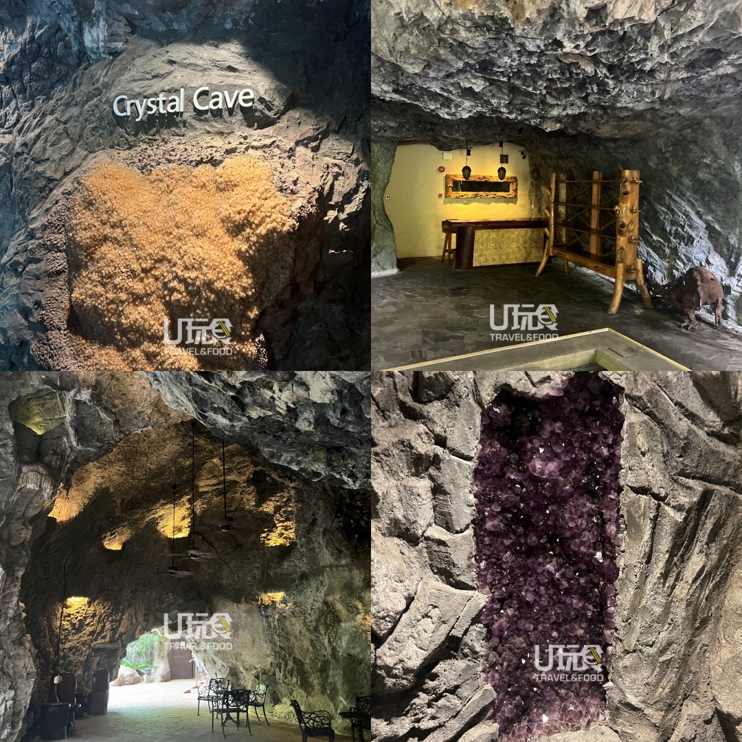 水晶洞穴附有紫晶与石英晶石，适合在这里静思打坐。