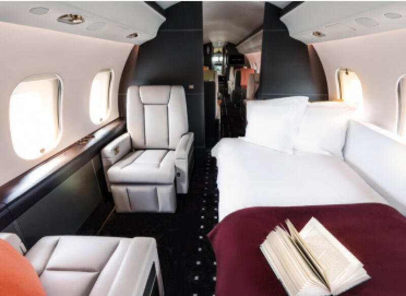 机内可布置舒适床位让乘客休息。（取自VistaJet官网）