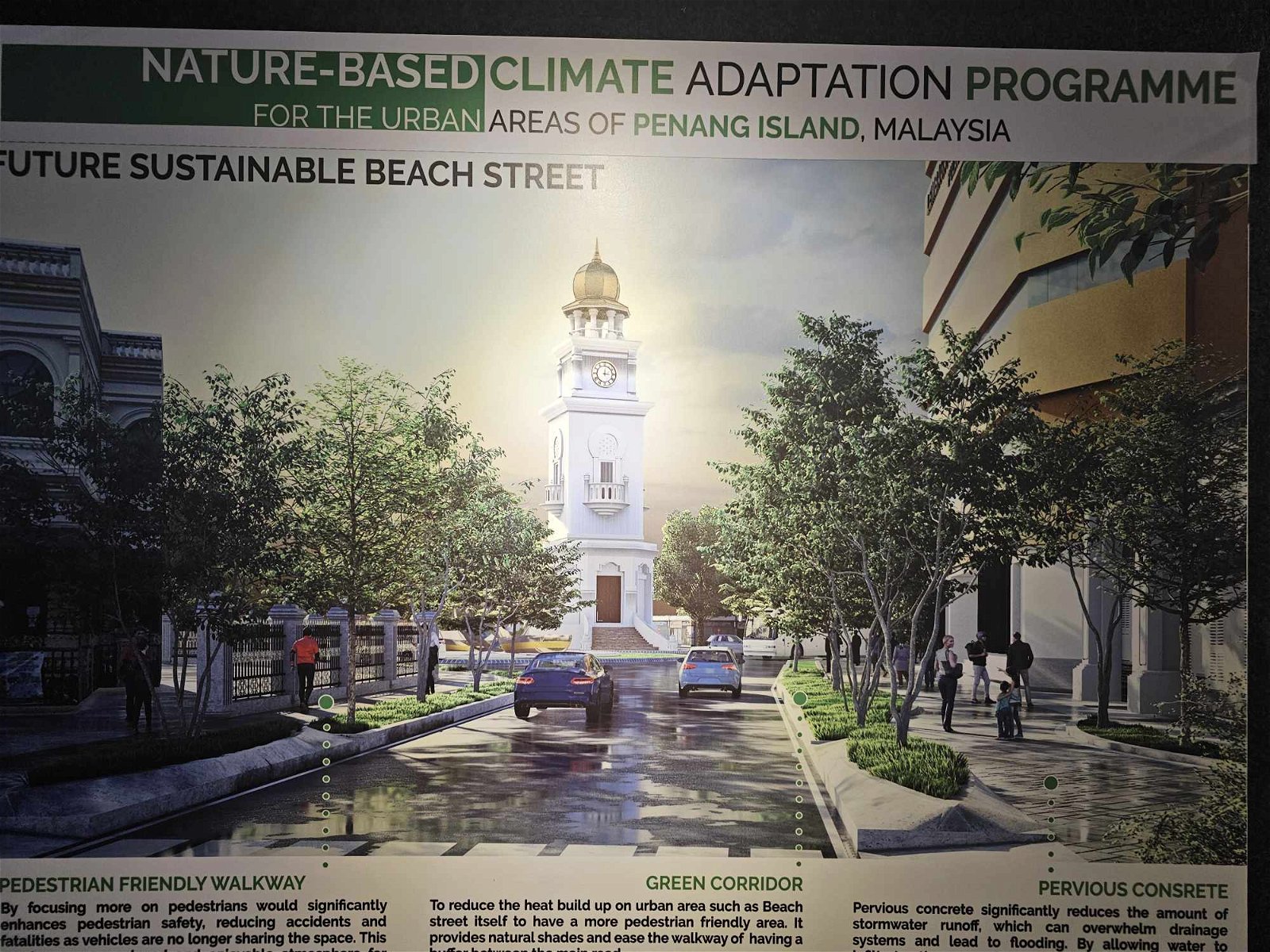 槟岛市政厅计划扩大土库街步行道，并种植花草树木，对抗气候变迁，同时绿化街道。
