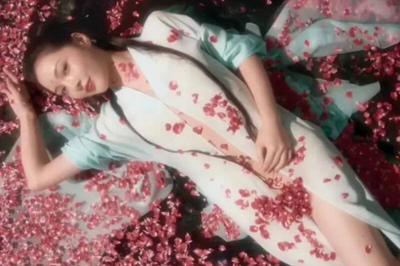 中国新版《红楼梦》电影中秦可卿露腿仅以花瓣遮点被网民批评露骨。