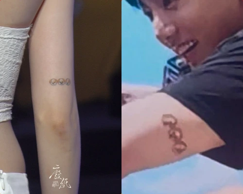 BTS防弹少年团的柾国与aespa的WINTER传出恋情，还有三个狗狗图案情侣刺青。