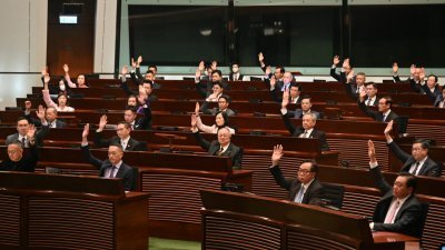 香港立法会在周二全票通过《维护国家安全条例》。（图取自法新社）