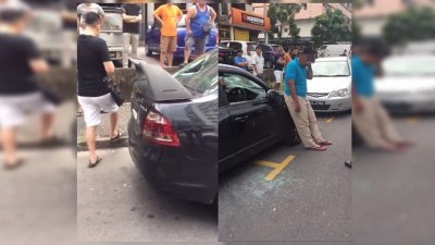 优步司机在车上向女乘客露宝，被逮到后遭人围殴，还打破其轿车的车镜。