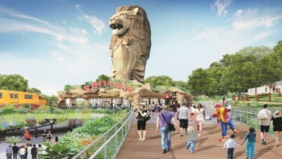 占地约12公顷的鱼尾狮通道区将进行翻新，包括增建约长450尺的高架步行道。