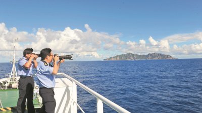 中国在东海南部钓鱼台列屿附近海域的活动频繁。这是中国海监船2012年9月14日在钓鱼台海域巡航。