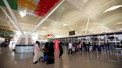 库尔德自治区的埃尔比勒国际机场，伊拉克下令封锁国际航班的名单之一。