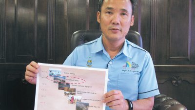 尤端祥介绍槟岛市政厅落实的各种减少碳排放量的环保措施。