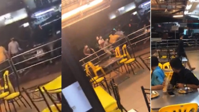 一批华裔青年戴口罩持木棍与另一批人殴斗，过程遭人拍摄后，上载至社交媒体。