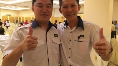 马华古来区会领导层年轻化趋势，由曾繁翀（左）及陈宝光接任领导。