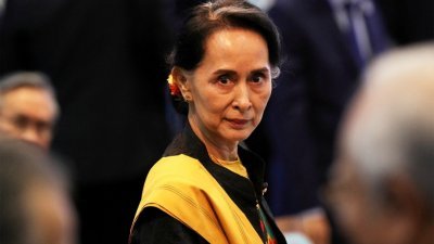缅甸国务资政、诺贝尔和平奖得主昂山淑姬。
