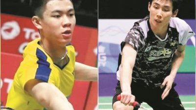 大马男单小将李梓嘉（左）能否复仇韩国一哥孙完虎，顺利拿到自己今年的第二座超级300赛冠军？