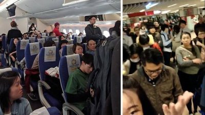 酷航从台北飞往新加坡的班机两度延误，356名乘客被迫在飞机上迎接2019年。