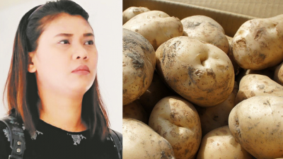 被告熙蒂用马铃薯丢上印尼女佣，导致女佣鼻梁受伤而被判监禁4周。