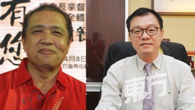 沙巴留台同学会顾问拿督陈绍厚（左）及留台联总前任会长方俊能。