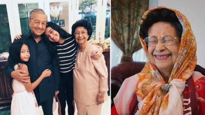 敦马孙女及女儿纷纷在社交媒体上祝愿母亲，“母亲节快乐”。左图为敦马孙女塞丽娜在Instagram上传了搂抱马哈迪及茜蒂哈斯玛的照片，右图为敦马女儿玛丽娜于推特上传其母亲表情可爱的照片。