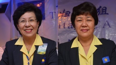 寻求蝉联的原任雪州妇女组主席拿督王锺璇（左），对垒上届改选落败的黄淑华。