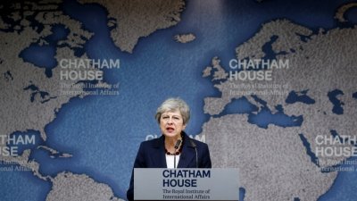 英国首相特丽莎梅周三在国际智库组织“皇家国际问题研究所”，发表她卸任前的最后一次公开演说。