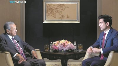 马哈迪上周出访土耳其期间，接受土耳其广播电视公司国际频道（TRT World）的专访。