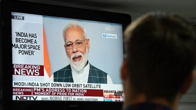 印度总理莫迪周三透过电视发表全国讲话，宣布成功击落一颗低轨道卫星。