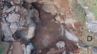2016年华龙洞遗址发掘后空中俯视图。