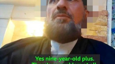 一名伊拉克伊斯兰教什叶派神职人员表示，跟据伊斯兰法律，与9岁女童结婚是“根本没问题的”。伊拉克的取乐婚姻恶俗最早可追溯到几个世纪以前，而现在是被禁止的。（BBC视频截图）