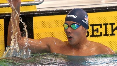 大马男子名将沈威胜在澳洲短池锦标赛夺铜，打破他个人保持的400公尺自由泳全国纪录。