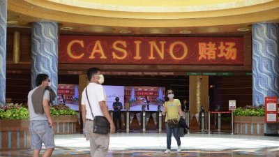 新加坡圣淘沙名胜世界赌场受新型冠状病毒疫情影响，访客量锐减。（档案照）