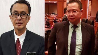 公正党居林州议员杨庆传（左起）、公正党西塘州议员林桂亿。