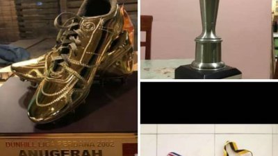 前国家足球队射脚卡立赞鲁斯在退役后，近3年无法觅得工作，被逼拍卖曾经赢得的奖杯套现。