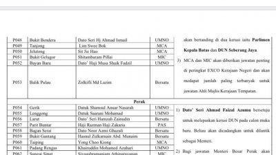 网络上流传一份疑似国盟在第15届大选的国会议席分配名单，在槟州议席方面，注明将由巫裔担任槟州首长。
