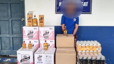 警方逮捕一名缅甸男子，及起获价值2万3774令吉的走私酒。