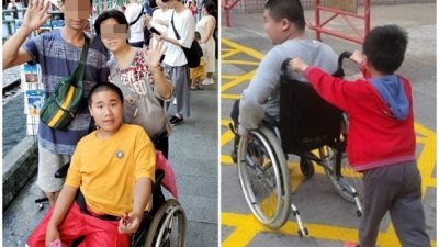 事主由父母带去旅行，小时候替哥哥推轮椅。