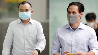 锺志文（左）和纳詹各被判监10周。