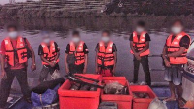 因渔船没执照，用气枪捕鱼，6名渔夫被海事执法机构人员扣捕。