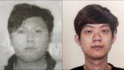 警方寻找郑文泉（左起）及罗铭俊，以协助调查一宗毒品案件及一宗非法借贷案件。