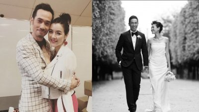陈茵媺11日在IG上晒出与陈豪当年在巴黎拍的结婚照，发文纪念两人结婚8周年的的日子。