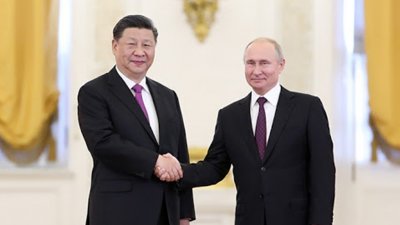 中国国家主席习近平周一下午在北京同俄罗斯总统普京举行视像会议。（网络图片）

