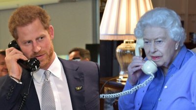 《每日邮报》报导指，英女王（右）将亲自打电话予身在美国加州的哈里夫妇倾谈。