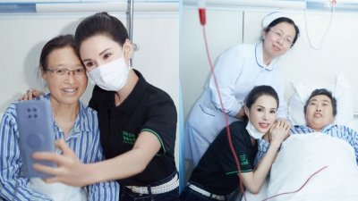 李若彤日前在微博上分享了她到医院探访的照片，让网民们都大夸她人美心善。