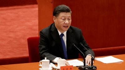 中国国家主席习近平周六在纪念辛亥革命110周年大会上发表讲话。（图取自路透社）

